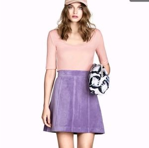 H&M purple suede mini skirt size 6